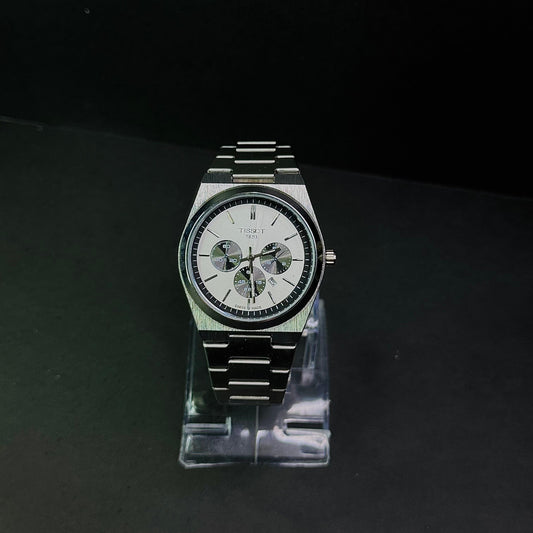 TISSOT PRX CHRONO SILVER WATCH